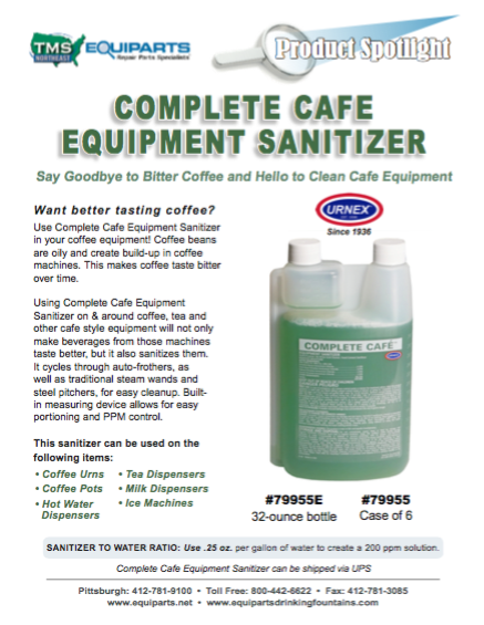 Complete Cafe Equipment Sanitizer