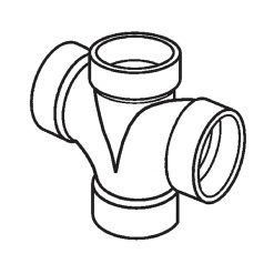 2 X 2 X 1-1/2 X 1-1/2" SCH 40 PVC DWV DBL SANITARY TEE
