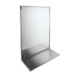 ASI 915-16X20 16” X 20” S/S FRAME MIRROR W/SHELF