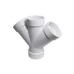 3 X 3 X1-1/2X1-1/2 SCH 40 PVC DWV 45 DEG DBL WYE