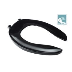 BLACK CLOSET SEAT - ELONGATED W/SS HINGE