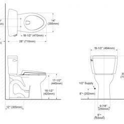 TOTO DRAKE 1.28 ADA ELONGATED WHITE CLOSET-TANK TYPE
