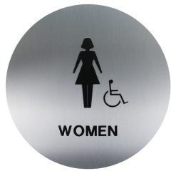 ADA WOMEN DOOR W/CHAIR SATIN FINISH