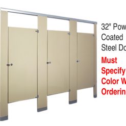 GLOBAL PARTITIONS 32" POWDER COAT STEEL DOOR W/HDWE
