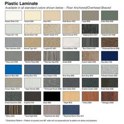 18" X 48" PL LAMINATE URINAL SCREEN W/HEADRAIL