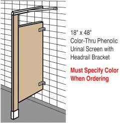 18" X 48" COLOR-THRU PHENOLIC URINAL SCREEN