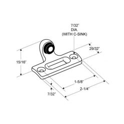 STRIKE & KEEPER CP - USED WITH CONCEALED LATCH WITH ROUND BAR