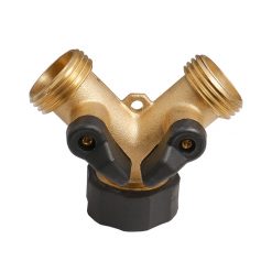 BRASS HOSE "Y" W/SHUT-OFFS