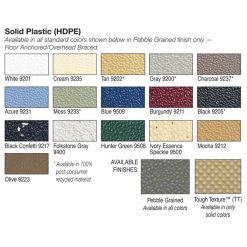 GLOBAL PARTITIONS 90818002 18" X 48" HIGH DENSITY POLYMER URINAL SCREEN W/HDWE
