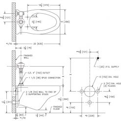 AMERICAN STANDARD RAPIDWAY 3 BOLT TOP SPUD ELONGATED TOILET-1.6 GPF
