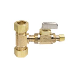 ANGLE STOP VALVE (BALL TYPE) - 5/8 OD X 5/8 OD X 1/4 OD