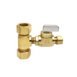 ANGLE STOP VALVE (BALL TYPE) - 5/8 OD X 5/8 OD X 3/8 OD