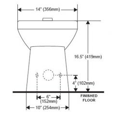 SLOAN ST2229 FLOOR MOUNT, REAR OUTLET, ADA, TOP SPUD CLOSET (1.1 TO 1.6 GPF)
