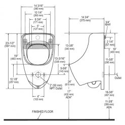 SLOAN SU7019A URINAL REAR SPUD HEU 3/4” - 0.125 THRU 1.0 GPF