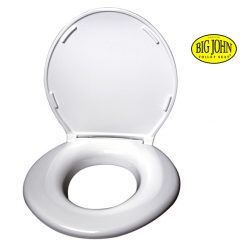 TOILET SEAT - BIG JOHN TOILET SEAT W/ COVER (WHITE)