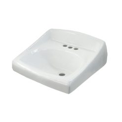 LAVATORY ADA VITREOUS CHINA W/ BACKSPLASH - 4" CENTERS WALL MOUNT
