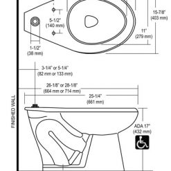 FLOOR MOUNTED 1.1 GPF TO 1.6 GPF ADA UNIVERSAL TOILET