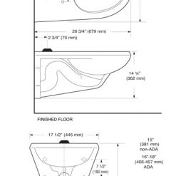 1.1 GPF TO 1.6 GPF WALL MT ELONG UNIVERSAL TOILET
