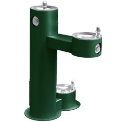 ELKAY LK4420DB - OUTDOOR BI-LEVEL ADA PEDESTAL FOUNTAIN WITH PET STATION