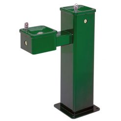 HAWS 3500 - DRINKING FOUNTAIN HI-LO SUPERIOR-DUTY VANDAL RESISTANT SQUARE GREEN POWDER COAT FINISH