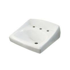 LAVATORY ADA VITREOUS CHINA W/ BACKSPLASH - 8" CENTERS WALL MOUNT