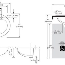 OVAL - VITREOUS CHINA LAVATORY - 4" CENTERS DROP-IN