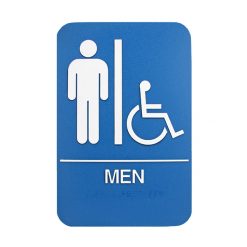 6" X 9" BLUE ADA MENS SIGN W/ BRAILLE
