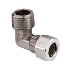 3/8 MIP X 1/2 COMP CHROME MALE ELBOW