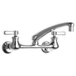 CHICAGO FAUCET 540-LDL8ABCP WALL MT ADJ FAUCET W/ 8” CAST SWING SPOUT