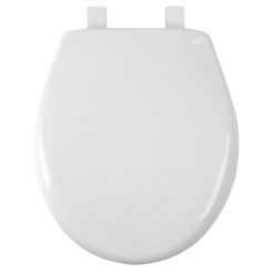 WHITE SLOW-CLOSE ROUND SEAT W/LID & STA-TITE HINGES