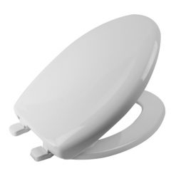 WHITE ELONG CLOSET SEAT CLOSED FRONT W/LID