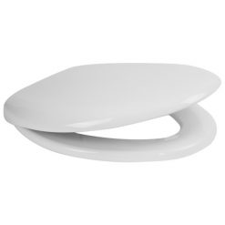 WHITE ELONG CLOSET SEAT CLOSED FRONT W/LID