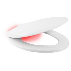 TOILET SEAT - ELONGATED SLOW-CLOSE W/LID (WHITE) W/ NIGHT LIGHT