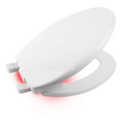 TOILET SEAT - ELONGATED SLOW-CLOSE W/LID (WHITE) W/ NIGHT LIGHT