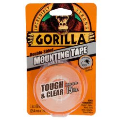 GORILLA GLUE 6065003 GORILLA CLEAR DOUBLE SIDED MOUNTING TAPE 1 IN. X 60 IN. HOLDS UP TO 15 LBS