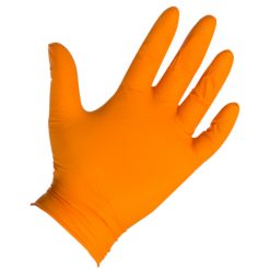 SAS SAFETY CORP 66574 ASTRO-GRIP TEXTURED NITRILE GLOVES - ORANGE (BX 100) 7 MIL XL