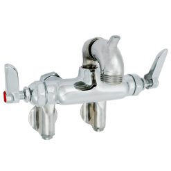 T & S BRASS B-2345-01-XX ADJ WALL MT MIXING FAUCET W/ SHORT SPOUT, LEVER HANDLES & CERAMIC CARTRIDGES