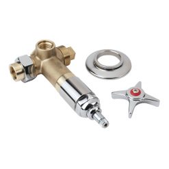 T & S BRASS B1020-1 HOT CONCEALED SINGLE BYPASS VALVE W/ CROSS HANDLE