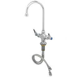 T & S BRASS B0300-VR SINGLE HOLE, TWO HANDLE PANTRY FAUCET W/ GOOSENECK SPOUT-VANDAL RESISTANT