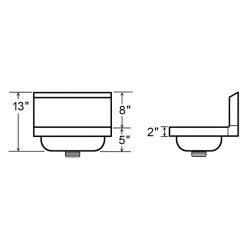 S/S WALL MT HAND SINK FOR 4” CXC DECK MT FAUCET W/ BACK SPLASH LESS FAUCET