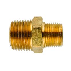 1/4" X 1/8" BRASS HEX REDUCING NIPPLE