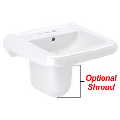 SLOAN SS3065 WALL MT LEDGEBACK LAV SINK W/ 4” CXC FAUCET HOLES