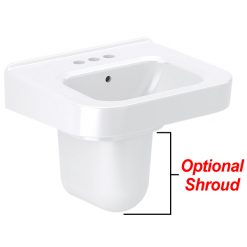 SLOAN SS3006STG WALL MT LEDGEBACK LAV SINK W/ 4” CXC FAUCET HOLES & SLOANTEC GLAZE