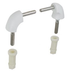 BEMIS HK84-000 / 1955CT WHITE PLASTIC & STAINLESS STEEL TOILET SEAT HINGE KIT