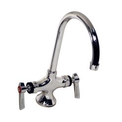 ANTIMICROBIAL DBL FAUCET W/GOOSENECK