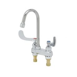 T&S BRASS B-0892-01 4” MEDICAL FAUCET W/ WING HANDLES & GOOSENECK SPOUT