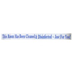 MAGNETIC DOOR BARRIER CDFY-01 “THIS ROOM HAS BEEN CLEANED & DISiNFECTED JUST FOR YOU” WHITE MAGNETIC DOOR BARRIER FOR 51” DOORWAY