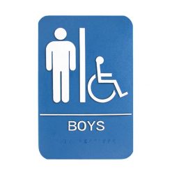 WALL ADA BOYS W/CHAIR & BRAILLE 6" X 9" SIGN