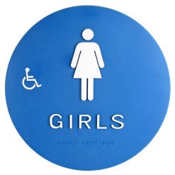 DOOR T-24 ADA GIRLS W/CHAIR & BRAILLE SIGN