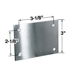 GENERAL PARTITIONS CP-1 HOLE COVER PLATE W/SCREWS - STAINLESS STEEL- FOR PARTITION
